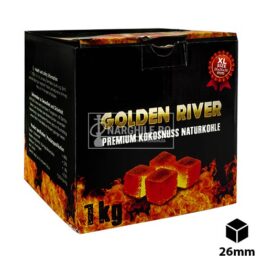 cutie cu 1 kg de carbuni pentru narghilea confectionati din cocos Golden River Premium 1 KG