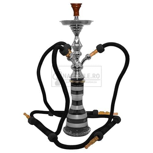 narghilea cu 3 furtunuri egipteana t65 black 71 cm