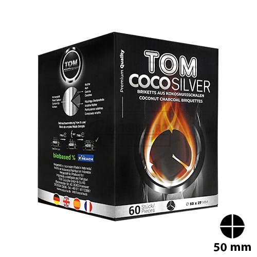 Carbuni de narghilea din cocos marca Tom Coco Silver 1 kg