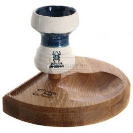 Alte accesorii - Narghile.ro - bol pentru prepararea aromelor sau a tutunului de narghilea confectionat din stejar in forma de semicerc