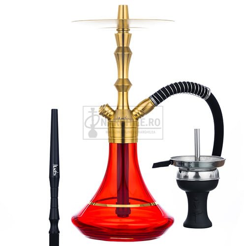 narghilea de masa cu un furtun aladin mvp 360 gold red 36 cm