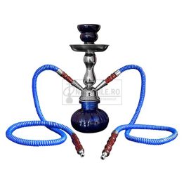 Narghilea DM36 Blue cu inaltimea de 25 CM cu doau furtunuri
