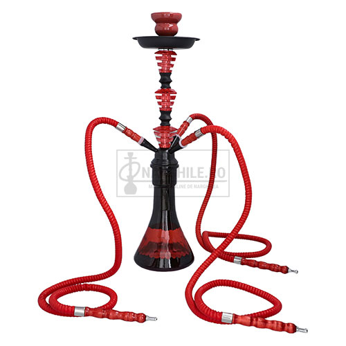 Narghilea DM14 Red cu inaltimea de 53 CM cu trei furtunuri