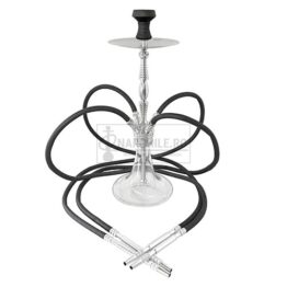 Narghilea Dream Clear Chrome 70 CM cu 4 furtunuri
