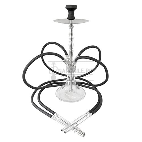 Narghilea Dream Clear Chrome 70 CM cu 4 furtunuri