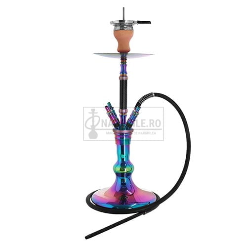Narghilea - Narghile.ro - Narghilea Kaya Inox Carbonia Rainbow cu inaltimea de 68 cm