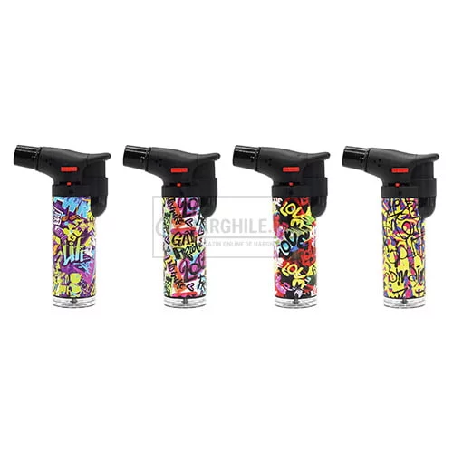 Accesorii pentru narghilea - Brichete cu arzator - Narghile.ro - Bricheta Torta Graffiti cu flacara antivant