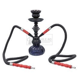 Narghilea DM50 Black cu doua furtunuri cu inaltime totala de 27 CM