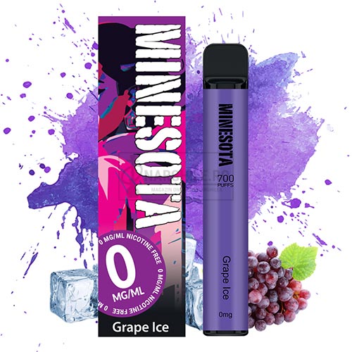 Mini narghilea electronica fara nicotina Minesota Grape Ice cu 700 pufuri fara nicotina