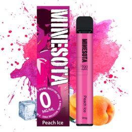 Mini narghilea ieftina Minesota Peach Ice cu 700 pufuri cu aroma de piersici