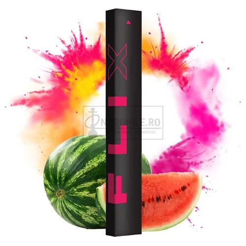 mini narghilea slim cu nicotina aroma de pepene rosu FLIX Watermelon 400 fumuri