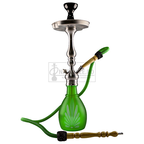 narghilea egipteana traditionala de vanzare cu un furtun Aladin Bangkok 2 Green 63 CM