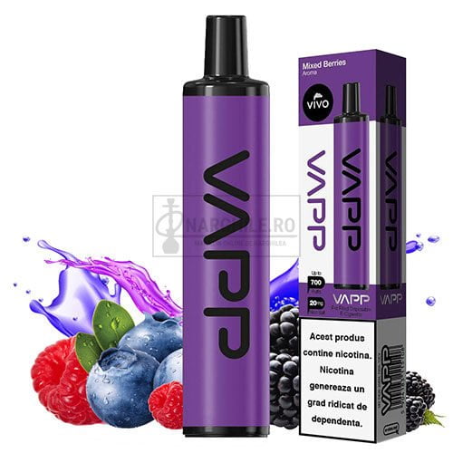 Mini narghilea electronica VAPP Mixed Berries 20 mg 700 pufuri