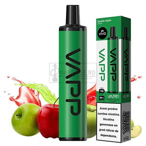 Mini narghilea VAPP Double Apple 20 mg 700 pufuri