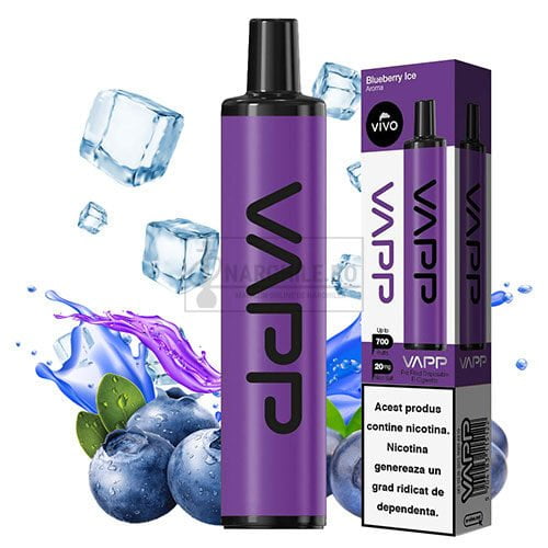 Tigara electronica ieftina de unica folosinta VAPP Blueberry Ice 20 MG 700 pufuri