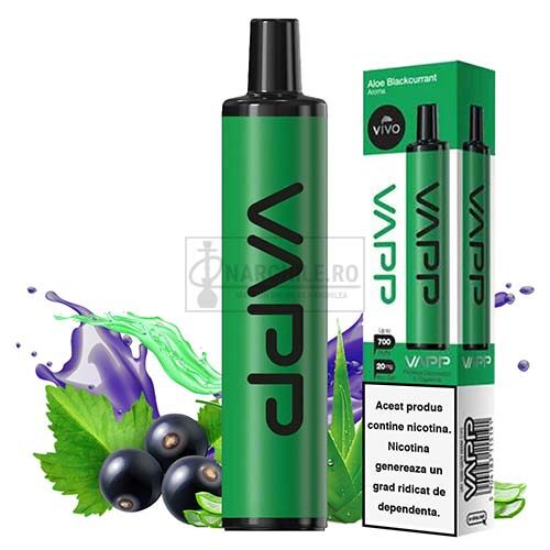 tigara electronica de unica folosinta cu nicotina VAPP Aloe Blackcurrant