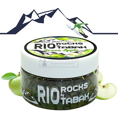 Arome narghilea fara tutun RIO Rocks by RioTabak Green Apple 100g