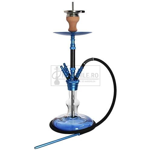 96791 Narghilea Kaya Blue Carbon culoare albastra cu un furtun
