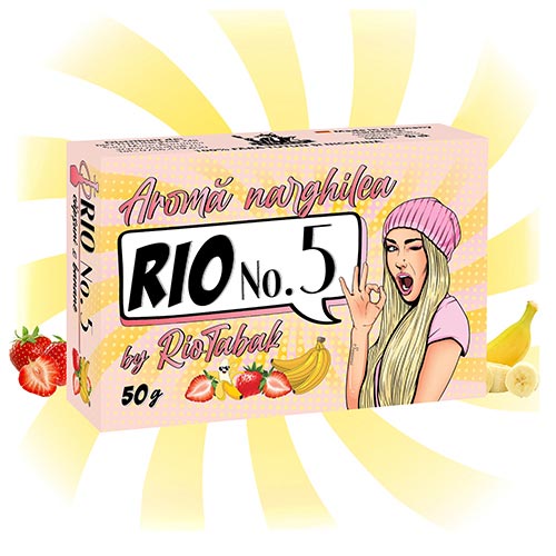 Tutun pentru Narghilea - Inlocuitor tutun narghilea RIO - Narghile.ro - Aroma de narghilea RIO No. 5 Capsuni si Banane