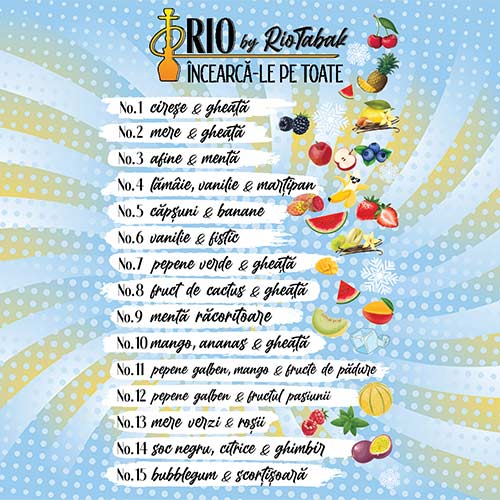 Tutun aromat narghilea RIO No. 14 Soc negru, Lamaie si Ghimbir
