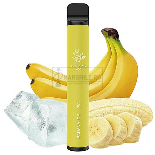 mini narghilea de unica folosinta elf bar banana ice