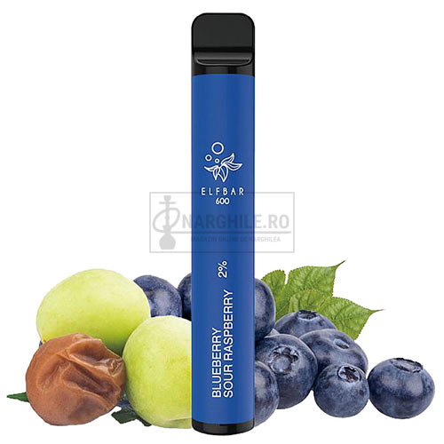 Narghilea - Narghile.ro - Elf Bar Blueberry Sour Raspberry (20 mg) 600 pufuri mini narghilea de unica folosinta cu nicotina