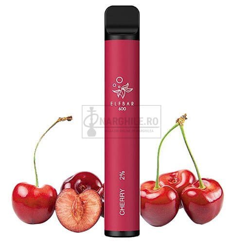 Elf Bar Cherry (20 mg) 600 pufuri mini narghilea cu nicotina de unica folosinta