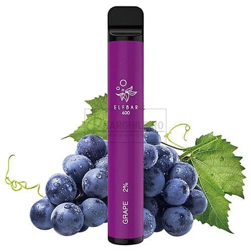 narghilea electronica de buzunar cu 600 pufuri si 2% nicotina Elf Bar Grape