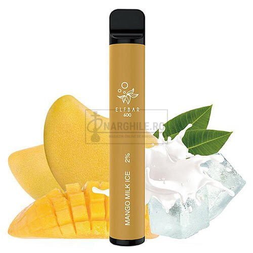 mini narghilea de buzunar elf bar mango milk ice