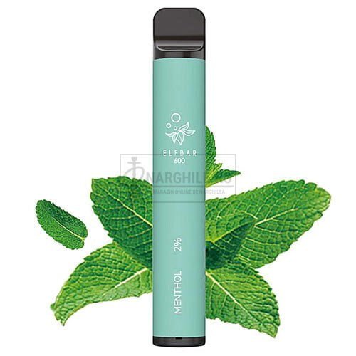 Elf Bar Menthol cu 20 de mg nicotina si 600 de pufuri tigara electronica