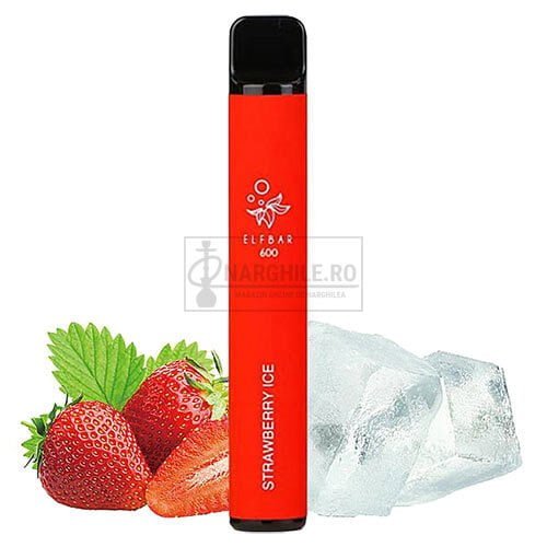 mini narghilea de unica folosinta cu aroma de capsuni si gheata Elf Bar Strawberry Ice