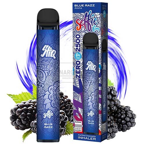 mini narghilea de unica folosinta Selfie Stiq Blue Razz fara nicotina