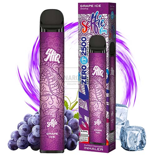 Vape unica folosinta - Vape fara nicotina - Narghile.ro - mini narghilea de unica folosinta cu 2500 pufuri Selfie Stiq Grape Ice fara nicotina
