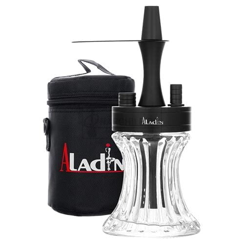 narghilea aladin 2go black cu o inaltime de 25 cm prevazut cu silencer si sistem click lock