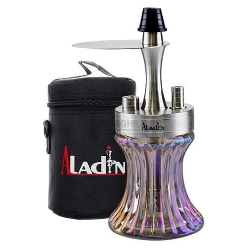 narghilea aladin 2go rainbow cu o inaltime de 25 cm prevazut cu silencer si sistem click lock