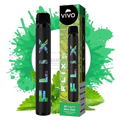 Narghilea - Narghile.ro - Mini narghilea VIVO FLIX Mint (20 mg) cu 700 pufuri cu aroma racoritoare de menta