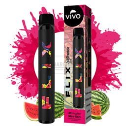 Mini narghilea VIVO FLIX Watermelon cu nicotina de 20 mg cu aroma de pepene verde