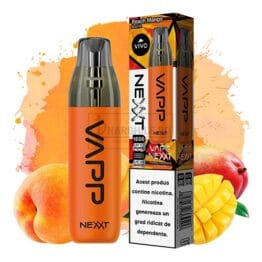 Mini narghilea VIVO Nexxt Peach Mango de unica folosinta cu nicotina 20 mg