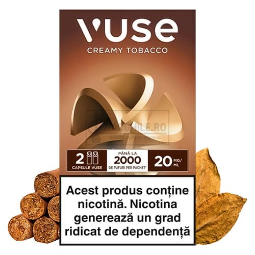 Narghilea - Narghile.ro - Capsule Vuse Creamy Tobacco cu nicotina de 20MG in apchet de 2 bucati