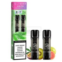 Pachet cu 2 capsule de unica folosinta Elf Bar ELFA Pro Kiwi Passionfruit Guava