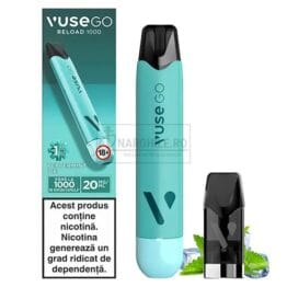 Kit vape Vuse Go Reload 1000 Pen Peppermint Ice 20MG cu o capsula inclusa