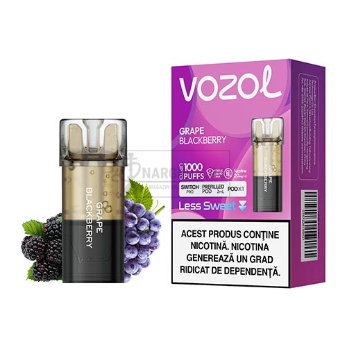 Cartus Vozol Switch Pro Grape Blackberry in pachet de 1 capsula