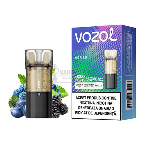 Cartus Vozol Switch Pro Mr Blue in apchet de 1 capsula