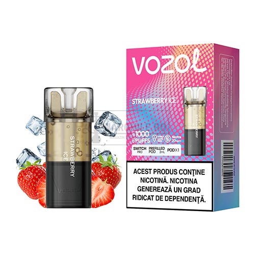 Cartus Vozol Switch Pro Strawberry Ice (1 capsula) cu aroma de capsune si ice effect