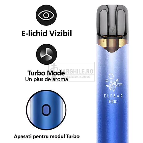 Elf Bar Blueberry Turbo 1000 pufuri (20 mg) | Narghile.ro