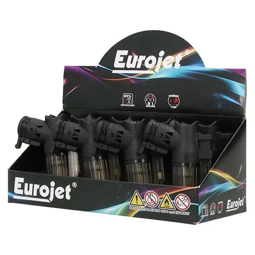 Accesorii pentru narghilea - Brichete cu arzator - Narghile.ro - Bricheta EuroJet Black Smoke cu 3 arzatoare cu flacara antivant