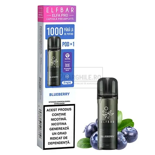 Pachet cu 1 Cartus rezerva Elf Bar ELFA Pro Blueberry cu 1000 pufuri