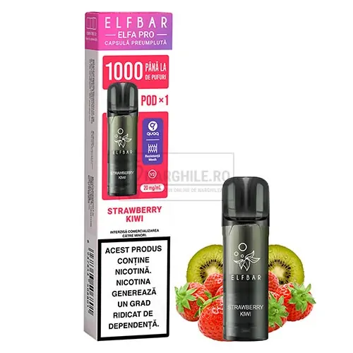 Magazin online narghilele - Narghile.ro - Cartus Elf Bar ELFA Pro Strawberry Kiwi cu nicotina de 20 mg