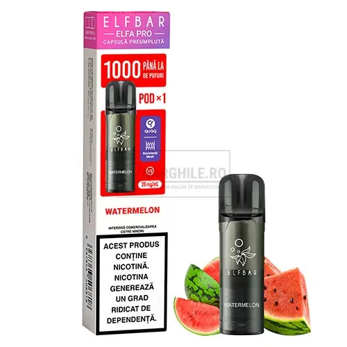Pachet cu un Cartus Elf Bar ELFA Pro Watermelon cu aroma de pepene verde