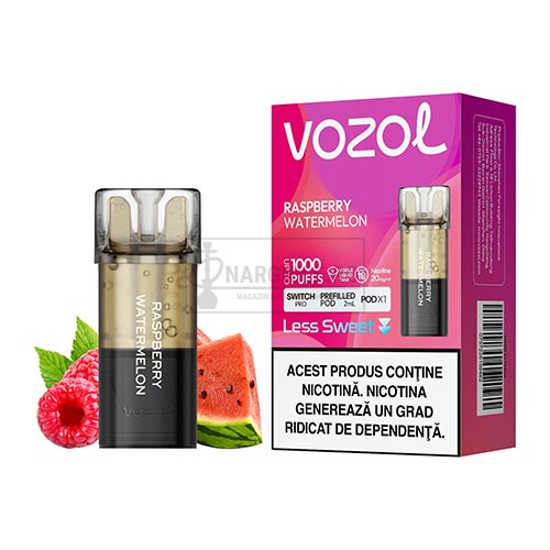 Cartus Vozol Switch Pro Raspberry Watermelon in pachet de 1 capsula cu pana la 1000 de pufuri